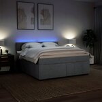 vidaXL Sommier à lattes de lit avec matelas Gris clair 180x200cm Tissu