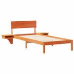 vidaXL Cadre de lit avec tête de lit Brun cire 100 x 200 cm Pin massif