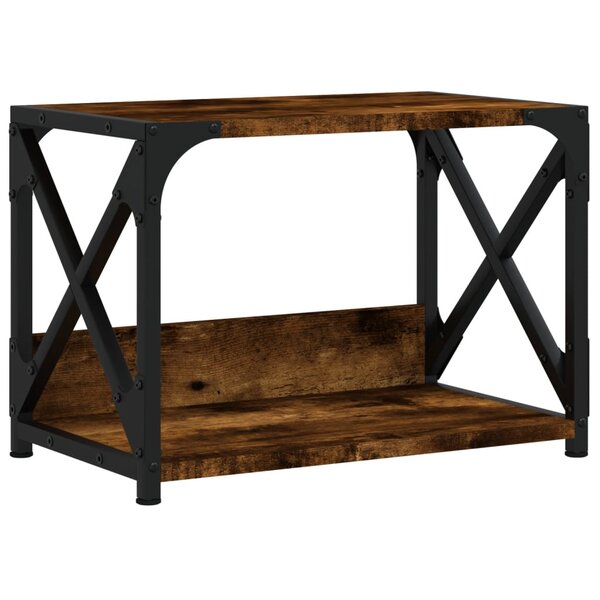 vidaXL Support d'imprimante à 2 niveaux chêne fumé 44x26x31 5 cm