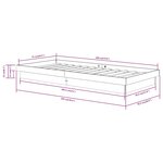 vidaXL Cadre de lit Noir Bois massif 75x190 cm Petit simple