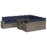 vidaXL Ensemble de canapés de jardin 11 Pièces et coussins rotin acacia