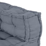 Pouf modulable 4 places convertible en tissu gris vidaXL