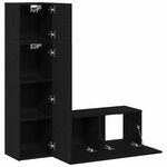 vidaXL Ensemble meuble TV 3 Pièces Chêne noir 130.5 x 30 x 140 cm