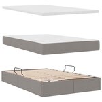 vidaXL Lit avec rangement et LED avec matelas Taupe 120 x 190 cm tissu