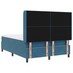 vidaXL Lit avec sommier et matelas & LED bleu foncé 140x190 cm en velours