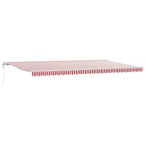 vidaXL Auvent Rétractable 600 × 300 cm Rouge et blanc