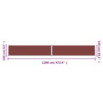 vidaXL Auvent latéral rétractable Marron 160x1200 cm