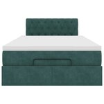 vidaXL Cadre de lit ottoman avec matelas vert foncé 120x200 cm velours