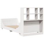 vidaXL Lit bibliothèque sans matelas blanc 90x190 cm bois massif
