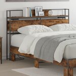 vidaXL Tête de lit de rangement Chêne fumé 120 cm Bois d'ingénierie