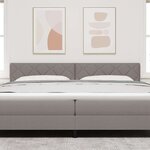 vidaXL Tête de lit avec des lumières à LED Réglable Taupe 200 cm tissu