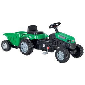 Pilsan 07-316green - Tracteur à Pédales 143 cm avec Remorque vert