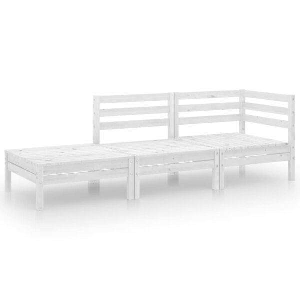 Salon de jardin meuble d'extérieur ensemble de mobilier 3 pièces blanc bois de pin massif 02_0016021