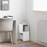 vidaXL Meuble d'angle Blanc 25 5x25x55cm Bois d'ingénierie