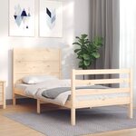 vidaXL Cadre de lit sans matelas 90x200 cm bois massif