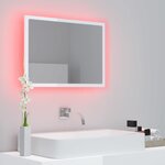 vidaXL Miroir à LED de bain Blanc brillant 60x8 5x37 cm Acrylique