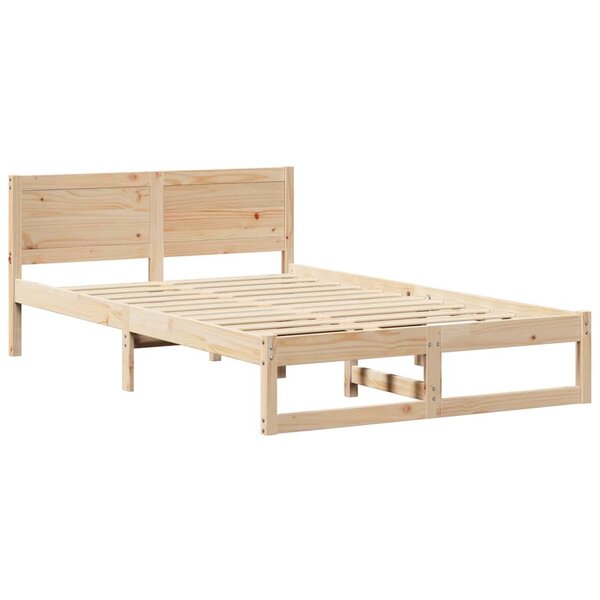 vidaXL Cadre de lit Marron 120 x 190 cm Bois de pin massif