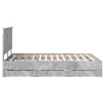 vidaXL Cadre de lit Gris béton 140 x 190 cm Bois Ingénierie