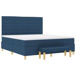 vidaXL Lit à ressorts avec matelas Bleu 180 x 200 cm tissu