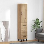 vidaXL Haut Armoire avec tiroir Chêne artisanal 34 5 x 34 x 180 cm
