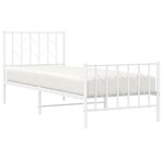 vidaXL Cadre de lit métal sans matelas avec pied de lit blanc 80x200cm
