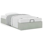 vidaXL Cadre de lit ottoman sans matelas gris clair 90x190 cm velours