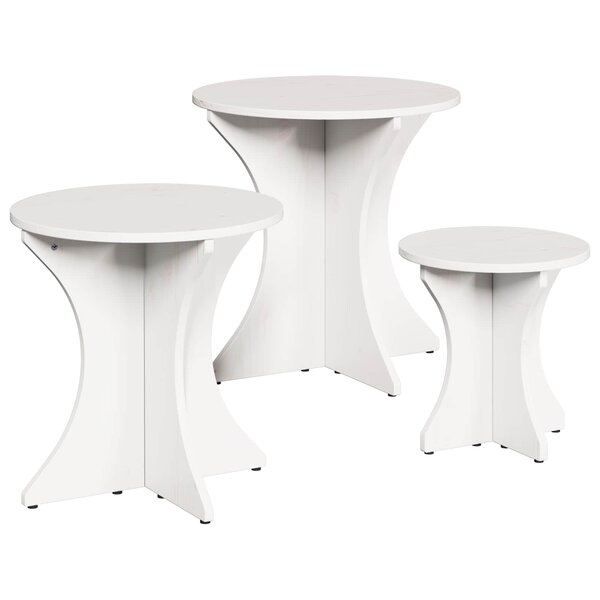 vidaXL Table basse 3 Pièces Blanc