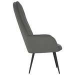 vidaXL Chaise de relaxation Gris foncé Velours