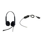 Jabra biz 2300 usb-a ms casque stéréo intra-auriculaire - casque antibruit filaire skype for business avec unité de contrôle pou