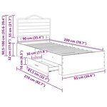 vidaXL Cadre de lit Bois ancien 90 x 200 cm Bois d'ingénierie
