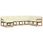 vidaXL Ensemble de canapés d'extérieur 8 Pièces Blanc et crème