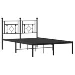vidaXL Cadre de lit métal avec tête de lit noir 120x190 cm