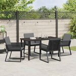 vidaXL Ensemble de salle à manger pour jardin 5 Pièces Noir Poly rotin