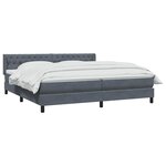vidaXL Sommier à lattes de lit et matelas gris foncé 180x220cm velours