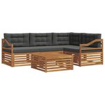 vidaXL Ensemble de canapés d'extérieur 5 pc Naturel et Anthracite
