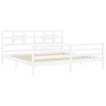 vidaXL Cadre de lit sans matelas blanc bois massif