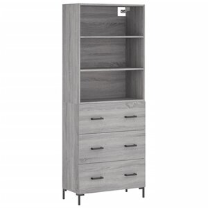 vidaXL Buffet haut Sonoma gris 69 5x34x180 cm Bois d'ingénierie
