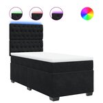 vidaXL Sommier à lattes de lit avec matelas Noir 90x190 cm Velours