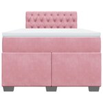 vidaXL Sommier à lattes de lit avec matelas Rose 120x200 cm Velours