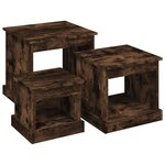 vidaXL Tables basses 3 Pièces chêne fumé bois d'ingénierie
