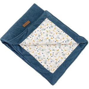 Couverture double face Au fil de l'eau 75 x 100 cm - Indigo