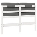 vidaXL Tête de lit capitonnée Blanc et gris clair 120 cm Pin massif