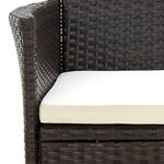 vidaXL Chaises de jardin avec coussins lot de 4 Résine tressée Marron