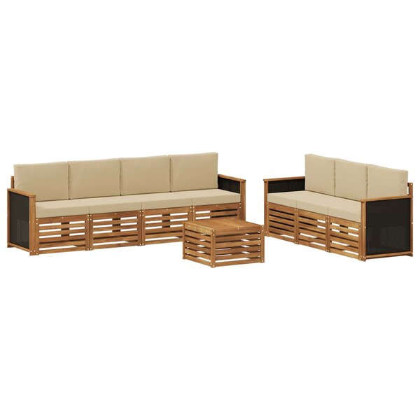 vidaXL Ensembles de canapés avec coussin 8 Pièces Bois d'Acacia Massif