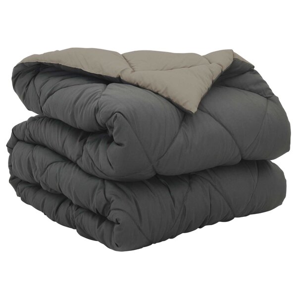 vidaXL Duvet complet toute l'année Gris clair et anthracite Microfibre
