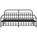 vidaXL Cadre de lit métal sans matelas avec pied de lit noir 200x200cm