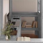 vidaXL Cadre de lit superposé avec bureau Gris Sonoma 90 x 190 cm