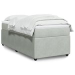 vidaXL Sommier à lattes de lit et matelas Gris clair 100x200cm Velours