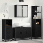 vidaXL Ensemble de mobilier de salle de bain 3 Pièces Chêne noir