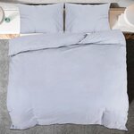 vidaXL Ensemble de housse de couette Gris 155x220 cm Microfibre légère